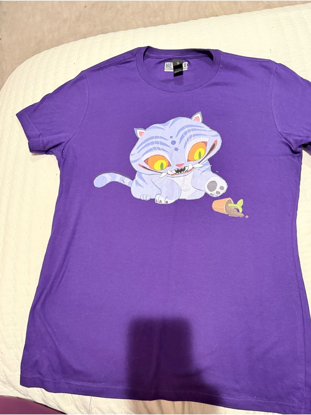Gildan Purple Tee with K Pop Derpy Graphic Size Large